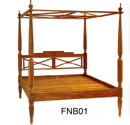 Bed teak wood size 200 x 180 x 204 cm